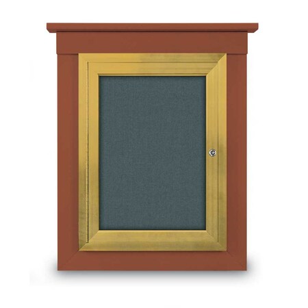 United Visual Products 72"x48" 3-Door Enclosed Letterboard, Burgundy Vinyl/Walnut UV2628O-WALNUT-BURGUNVL